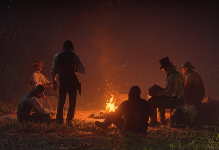 RDR2 characters camping